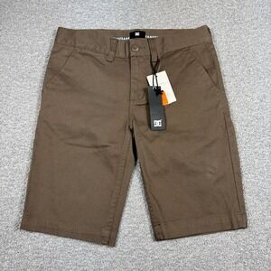 NEW DC Shorts Men's Size 26 Brown Chino Worker Straight Leg Casual Summer